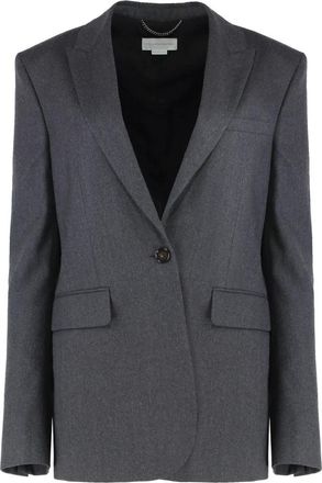 Stella McCartney Gestreepte single-breasted blazer - Dames - Blazers - Grijs - S - Wol - Jassen