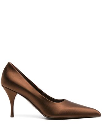 Prada Satin-Pumps mit spitzer Zehenpartie