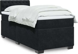 vidaXL Vidaxl - Cama Box Spring Individual Con Colch&oacute;n Tela Negro