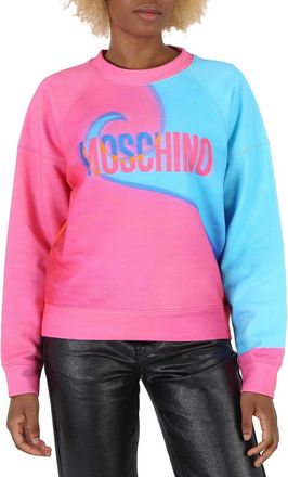 Moschino Ladies Projection Print Cotton Sweatshirt, Brand Size 44 (US Size 10)
