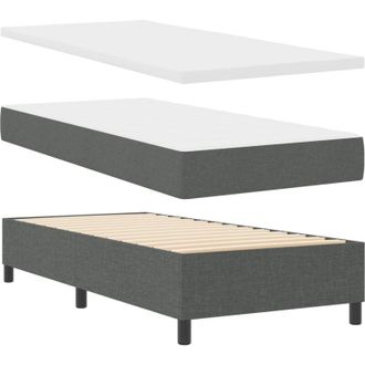 vidaXL Vidaxl - Box Spring Bed with Mattress Dark grey 80 x 200 cm Fabric