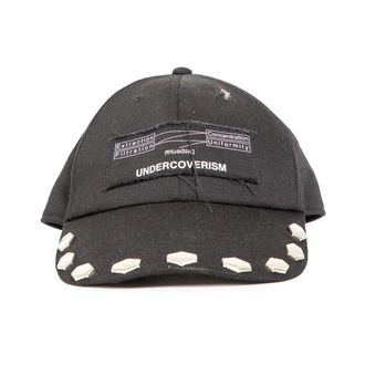 Undercover Caps, male, Black, Size: ONE SIZE Black Patched Cap with Metal Studs