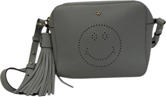 Anya Hindmarch Pre-owned Smiley Crossbody Bag - Dames - Vintage Schoudertas - Grijs - ONE Size - Leer - Vintage