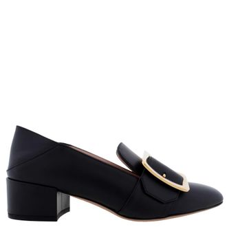Bally Janelle Block-Heel Leather Pumps, Brand Size 36 ( US Size 5.5 )