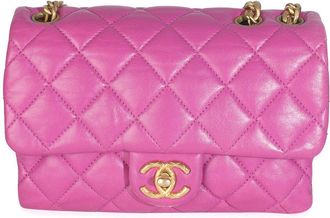 Chanel Purple Quilted Calfskin Leather Small Pillow Crush Flap Bag (Authentic Pre-Loved)