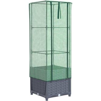 vidaXL Vidaxl - Arriate Con Cubierta Invernadero Aspecto Rat&aacute;n 40x40x139 Cm