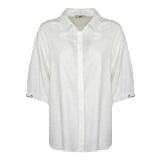 Herno Shirts, female, White, Size: 2XS Shirt in Linen Blend
