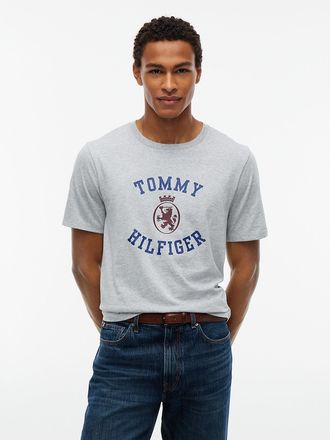 Tommy Hilfiger Mens Tommy Crest Logo T-Shirt - Grey Heather - XXXL