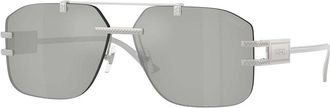 Versace Clear Mirror Silver 80 Square Mens Sunglasses VE2275 10008V 60