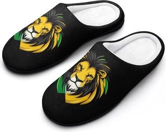Generic Jamaican Flag Lion Mens Slippers Comfortable And Non-slip Cotton Slipper Shoe for House
