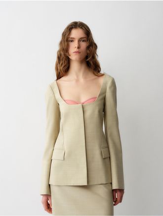 Calvin Klein Womens Camille Jacket - Green - 40