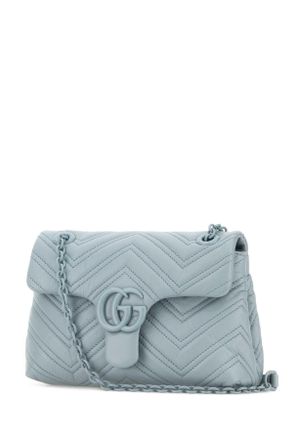 Gucci Womens Light Blue Nappa Leather Small Gg Marmont Shoulder Bag Articblartbartb Calf Skin Borse A Tracolla
