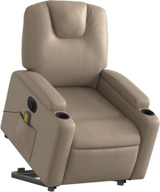 vidaXL Vidaxl - Sill&oacute;n Reclinable De Masaje El&eacute;ctrico Cuero Sint&eacute;tico Capuchino