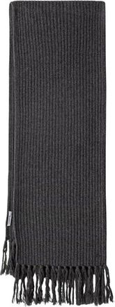 Lacoste Wollen sjaal met franjes - unisex - Accessoires - Grijs - Maat: ONE Size Wol