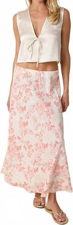 Olivaceous The Adeline Floral Maxi Skirt In Pink