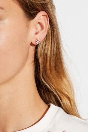 Tory Burch Earrings In The Shape Of A Logo, Womens, Pink