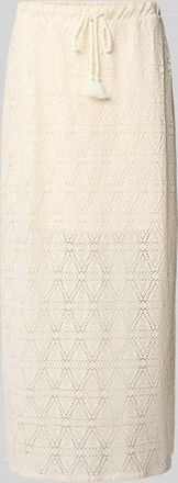 Vero Moda Leicht ausgestellter Midi-Rock aus Spitze mit elastischem Bund Modell MAYA in Ecru, Gr&ouml;&szlig;e XL