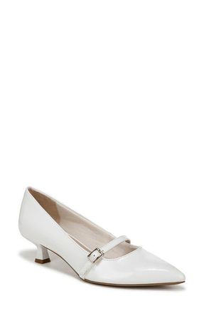 Life Stride Madelyn Mary Jane Pointed Toe Kitten Heel Pump in White at Nordstrom, Size 8.5