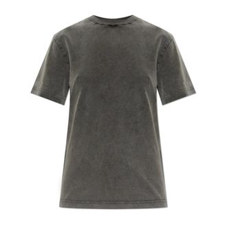Acne Studios Tops, Dames, Grijs, S, Katoen, Logo T-shirt