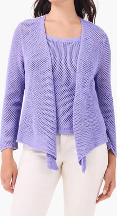Nic+Zoe Mesh 4Way Cardigan In Lavender