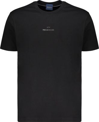 Paul & Shark Katoenen T-shirt met ronde hals - Heren - T-shirts - Zwart - M - Katoen - Tops