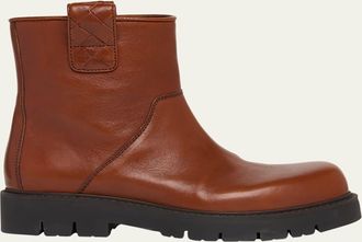 Bottega Veneta Mens Haddock Leather Ankle Boots