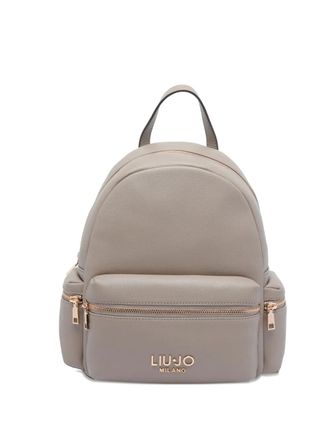 Liu Jo logo zip-fastening backpack - women - Polyester/Polyester - One Size - Neutrals