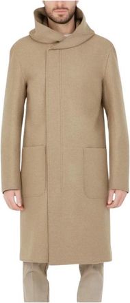 Paolo Pecora Herenjas in Tortora Wol - Heren - Mantel - Beige - M - Wol - Jassen