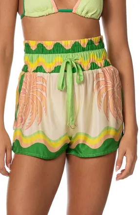 Maaji Rhino Cover-Up Shorts in Open Beige at Nordstrom, Size Large