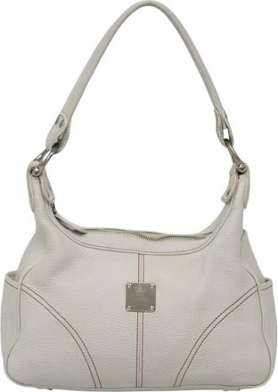MCM White Leather Shoulder Bag (Pre-Owned)