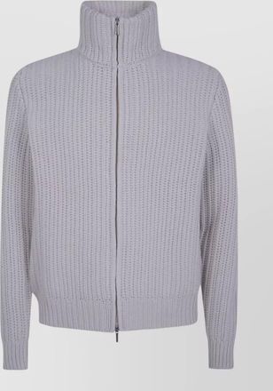 Barba cashmere wool zip-up sweater