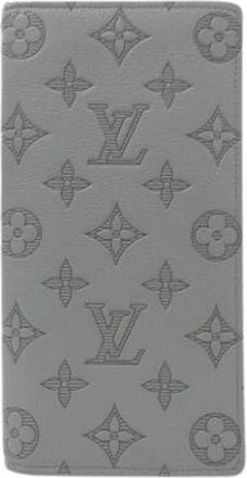 Louis Vuitton Pre-owned Long wallet (bi-fold) - Heren - Vintage Accessoires - Grijs - ONE Size - Leer - Vintage