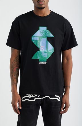 Icecream Origami Cotton Graphic T-Shirt in Black at Nordstrom, Size Xx-Large