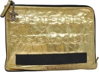 Chanel Pre-owned Clutches, female, Yellow, Size: ONE SIZE Pre-owned Vintage Clutch Bag