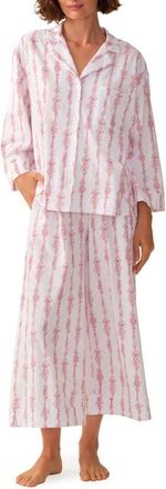 Petite Plume Olivia Pima Cotton Wide Leg Pajamas in White at Nordstrom, Size X-Small