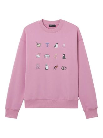 Tout &agrave; Coup graphic crewneck sweatshirt - women - Polyester/Cotton - S - Pink