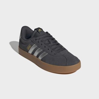 adidas Sneaker ADIDAS SPORTSWEAR VL COURT 3.0, Damen, Gr. 38,5, carbon, silber metallic, gold metallic, Leder, Synthetik, Schuhe Sneaker, inspiriert vom Desi