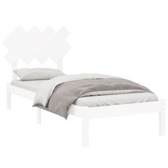 Berkfield Home Beautiful Bed Frame White 90x190 cm Single Solid Wood