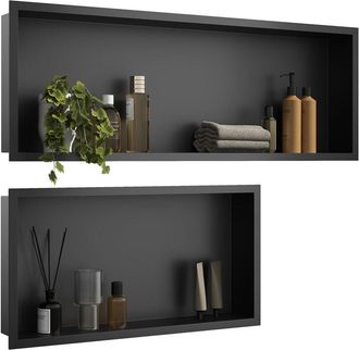 Elegant Lighting Shower Niche 304 Stainless Steel Wall Insert, Black Shower Caddies Modern Design, Shower Niche Two-piece Set(ENF60+ENF90) - Elegant