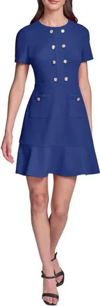 Karl Lagerfeld Scuba Crepe A-Line Dress in Maritime at Nordstrom, Size 14