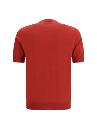 Brunello Cucinelli Mens Cotton T-Shirt Fragola+nebbia T-Shirts And Polos