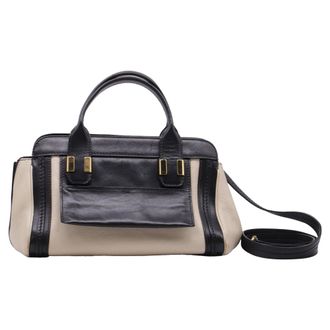 Chlo&eacute; Colorblock Small Alice Satchel Bag in Black Leather