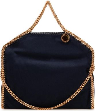 Stella McCartney Navy Blue Falabella Fold-Over Large Tote