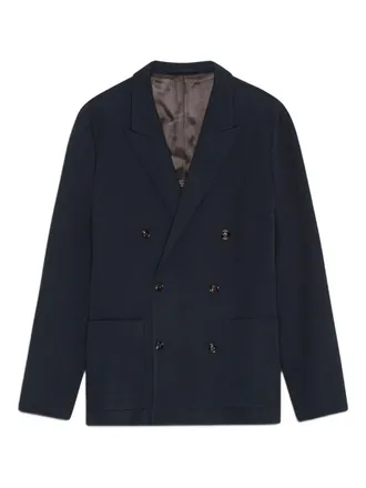 Nn.07 double-breasted patch-pocket jacket - men - Elastane/Wool - L - Blue