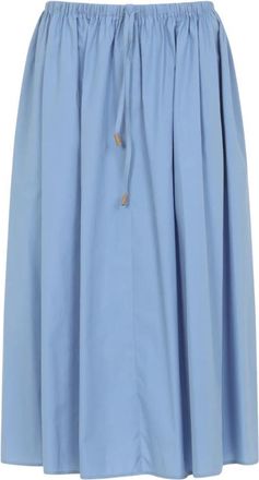 Marni Rokken, Dames, Blauw, 2Xs, Katoen, Poplin Drawstring Midi Rok