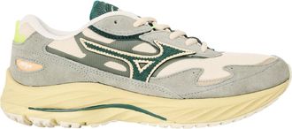 Mizuno Heren Wave Rider Beta Sportstyle Suede Trainers (Wit, Groen)