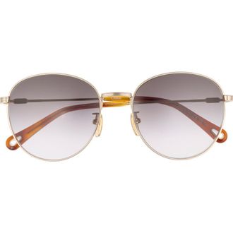 Chlo&eacute; Gradient Round Sunglasses, 57mm in Gold Gold Grey at Nordstrom Rack