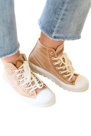 Corkys Footwear Run Me Down Velvet High Tops In Tan
