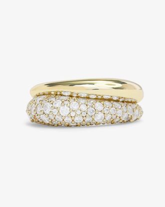 Melinda Maria Womens Norah Pav&eacute; Double Ring In Gold