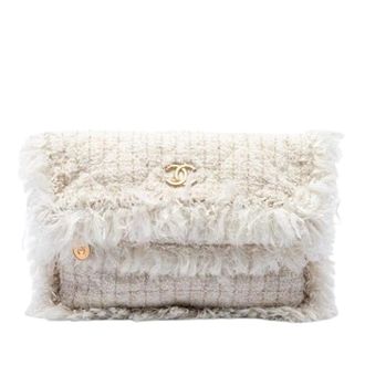 Chanel Pre-owned Fringed Tweed Clutch - Dames - Pre-owned - Beige - Maat: ONE Size Tweed